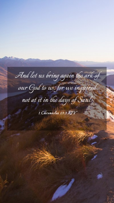 Picture 03 - 1 Chronicles 13:3 KJV Mobile Phone Wallpaper - And let us bring again the ark of our God to us: - Mobile Bible Verse Wallpaper