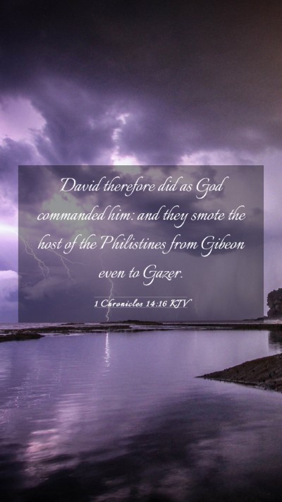 Picture 03 - 1 Chronicles 14:16 KJV Mobile Phone Wallpaper - David therefore did as God commanded him: and - Mobile Bible Verse Wallpaper