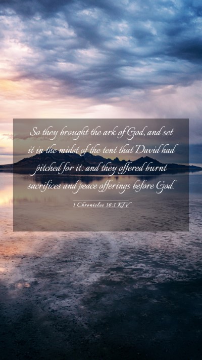 Picture 03 - 1 Chronicles 16:1 KJV Mobile Phone Wallpaper - So they brought the ark of God, and set it in the - Mobile Bible Verse Wallpaper