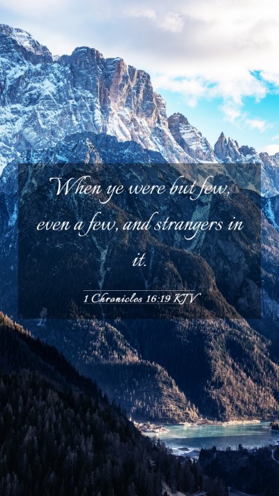 Picture 03 - 1 Chronicles 16:19 KJV Mobile Phone Wallpaper - When ye were but few, even a few, and strangers - Mobile Bible Verse Wallpaper