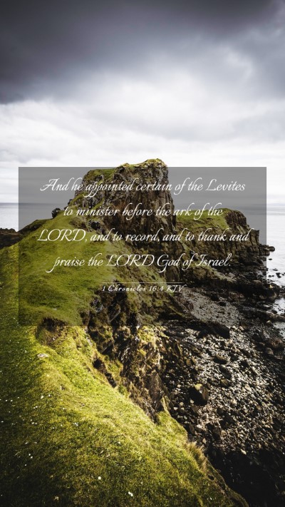Picture 03 - 1 Chronicles 16:4 KJV Mobile Phone Wallpaper - And he appointed certain of the Levites to - Mobile Bible Verse Wallpaper
