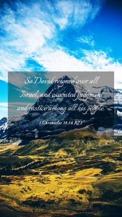 Picture 03 - 1 Chronicles 18:14 KJV Mobile Phone Wallpaper - So David reigned over all Israel, and executed - Mobile Bible Verse Wallpaper