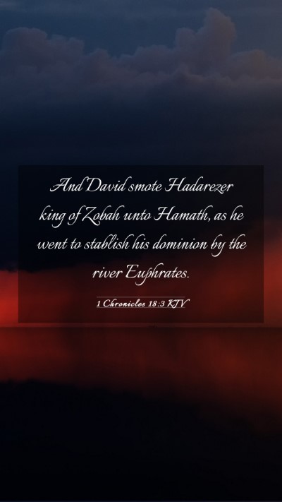 Picture 03 - 1 Chronicles 18:3 KJV Mobile Phone Wallpaper - And David smote Hadarezer king of Zobah unto - Mobile Bible Verse Wallpaper