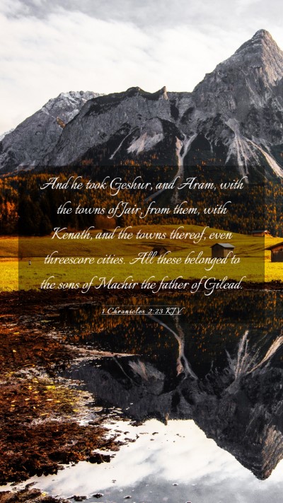 Picture 03 - 1 Chronicles 2:23 KJV Mobile Phone Wallpaper - And he took Geshur, and Aram, with the towns of - Mobile Bible Verse Wallpaper