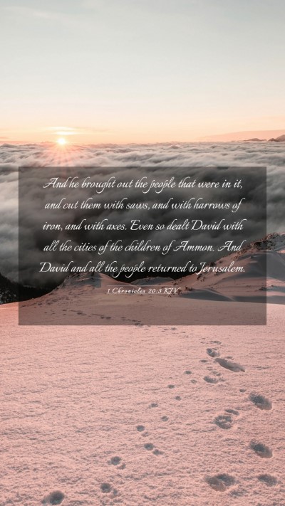Picture 03 - 1 Chronicles 20:3 KJV Mobile Phone Wallpaper - And he brought out the people that were in it, - Mobile Bible Verse Wallpaper