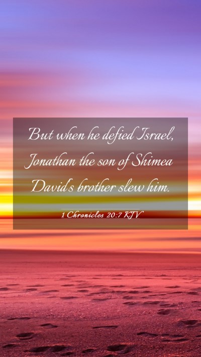Picture 03 - 1 Chronicles 20:7 KJV Mobile Phone Wallpaper - But when he defied Israel, Jonathan the son of - Mobile Bible Verse Wallpaper