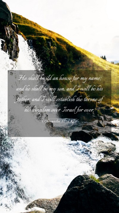 Picture 03 - 1 Chronicles 22:10 KJV Mobile Phone Wallpaper - He shall build an house for my name; and he shall - Mobile Bible Verse Wallpaper