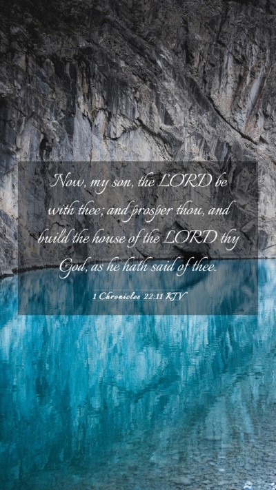 Picture 03 - 1 Chronicles 22:11 KJV Mobile Phone Wallpaper - Now, my son, the LORD be with thee; and prosper - Mobile Bible Verse Wallpaper