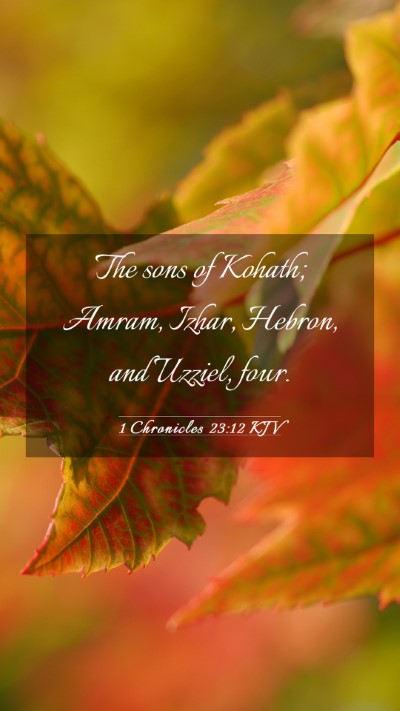 Picture 03 - 1 Chronicles 23:12 KJV Mobile Phone Wallpaper - The sons of Kohath; Amram, Izhar, Hebron, and - Mobile Bible Verse Wallpaper