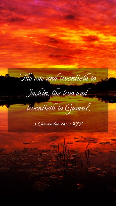 Picture 03 - 1 Chronicles 24:17 KJV Mobile Phone Wallpaper - The one and twentieth to Jachin, the two and - Mobile Bible Verse Wallpaper