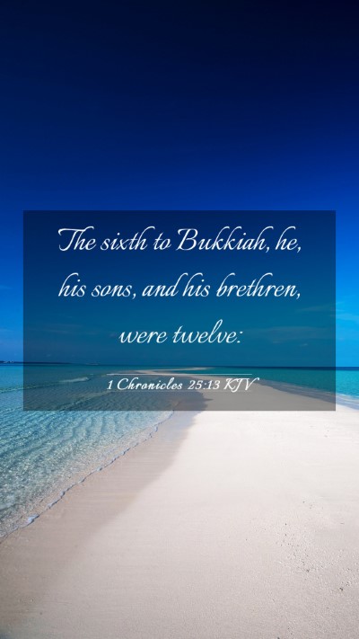 Picture 03 - 1 Chronicles 25:13 KJV Mobile Phone Wallpaper - The sixth to Bukkiah, he, his sons, and his - Mobile Bible Verse Wallpaper