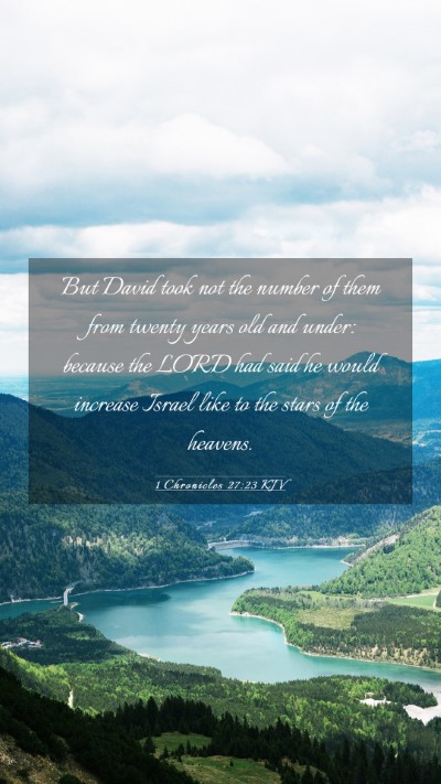 Picture 03 - 1 Chronicles 27:23 KJV Mobile Phone Wallpaper - But David took not the number of them from twenty - Mobile Bible Verse Wallpaper