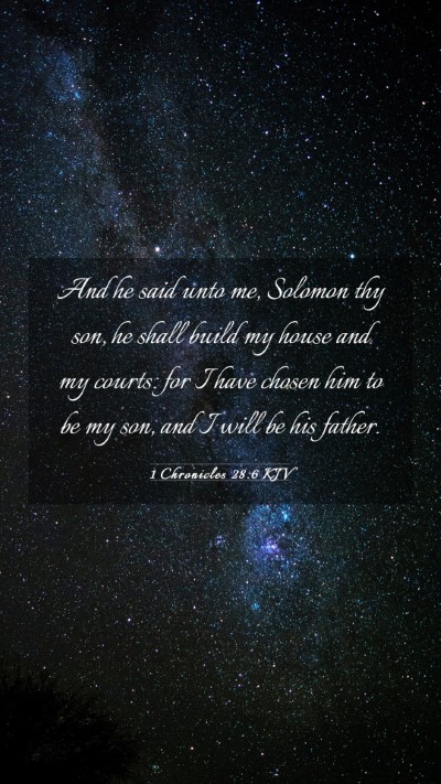 Picture 03 - 1 Chronicles 28:6 KJV Mobile Phone Wallpaper - And he said unto me, Solomon thy son, he shall - Mobile Bible Verse Wallpaper