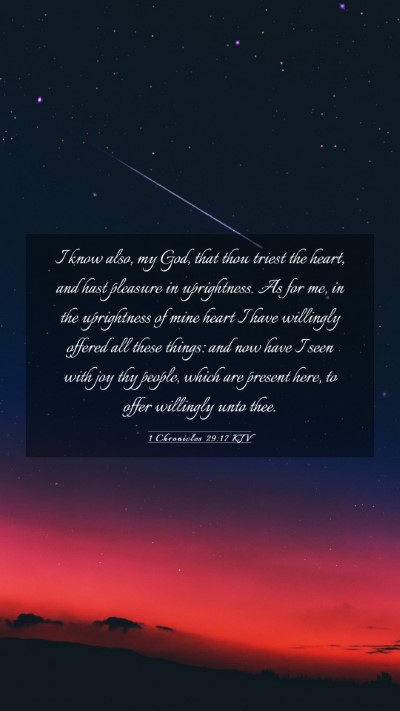 Picture 03 - 1 Chronicles 29:17 KJV Mobile Phone Wallpaper - I know also, my God, that thou triest the heart, - Mobile Bible Verse Wallpaper