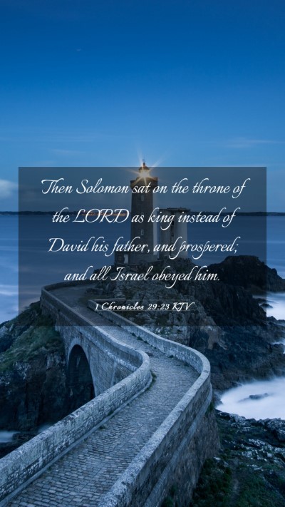 Picture 03 - 1 Chronicles 29:23 KJV Mobile Phone Wallpaper - Then Solomon sat on the throne of the LORD as - Mobile Bible Verse Wallpaper