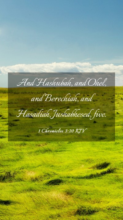 Picture 03 - 1 Chronicles 3:20 KJV Mobile Phone Wallpaper - And Hashubah, and Ohel, and Berechiah, and - Mobile Bible Verse Wallpaper