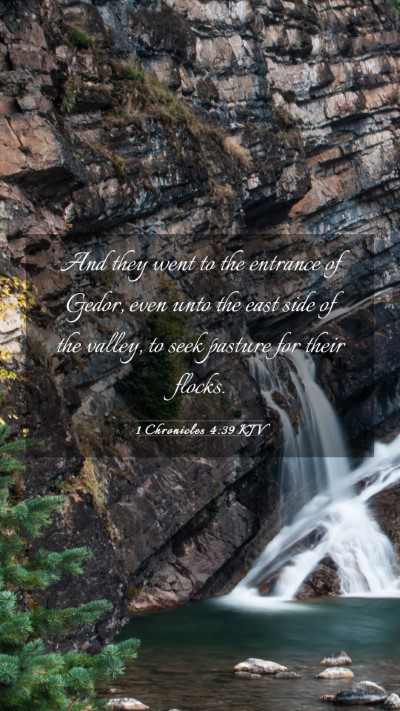 Picture 03 - 1 Chronicles 4:39 KJV Mobile Phone Wallpaper - And they went to the entrance of Gedor, even unto - Mobile Bible Verse Wallpaper