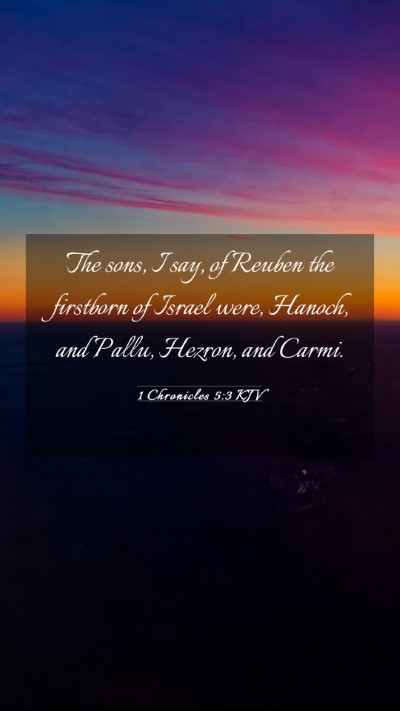 Picture 03 - 1 Chronicles 5:3 KJV Mobile Phone Wallpaper - The sons, I say, of Reuben the firstborn of - Mobile Bible Verse Wallpaper