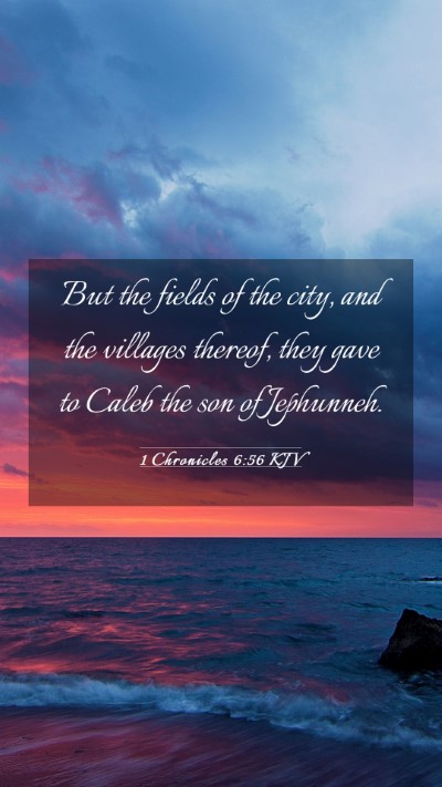 Picture 03 - 1 Chronicles 6:56 KJV Mobile Phone Wallpaper - But the fields of the city, and the villages - Mobile Bible Verse Wallpaper