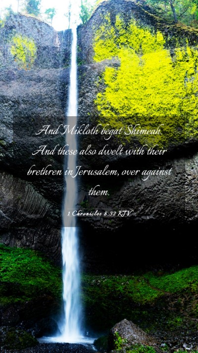 Picture 03 - 1 Chronicles 8:32 KJV Mobile Phone Wallpaper - And Mikloth begat Shimeah. And these also dwelt - Mobile Bible Verse Wallpaper
