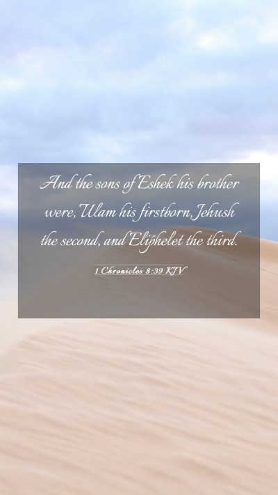 Picture 03 - 1 Chronicles 8:39 KJV Mobile Phone Wallpaper - And the sons of Eshek his brother were, Ulam his - Mobile Bible Verse Wallpaper