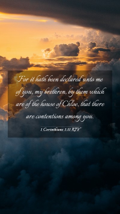 Picture 03 - 1 Corinthians 1:11 KJV Mobile Phone Wallpaper - For it hath been declared unto me of you, my - Mobile Bible Verse Wallpaper