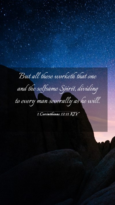Picture 03 - 1 Corinthians 12:11 KJV Mobile Phone Wallpaper - But all these worketh that one and the selfsame - Mobile Bible Verse Wallpaper