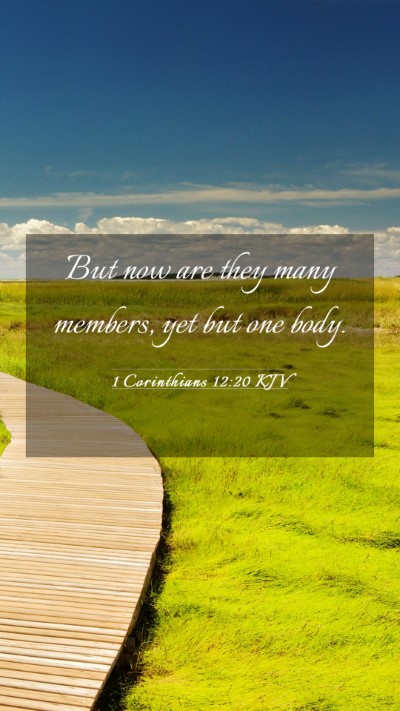 Picture 03 - 1 Corinthians 12:20 KJV Mobile Phone Wallpaper - But now are they many members, yet but one - Mobile Bible Verse Wallpaper