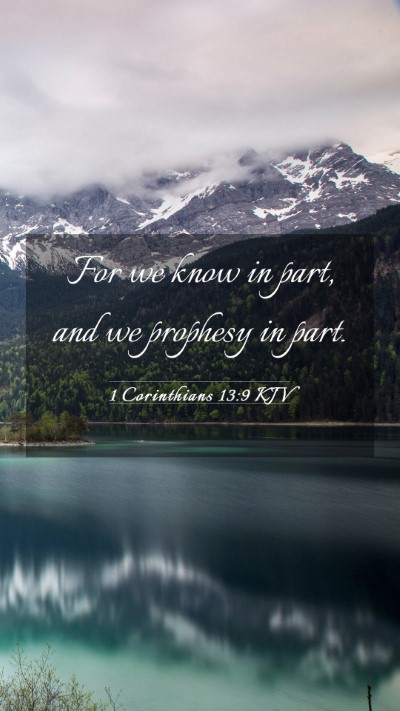 Picture 03 - 1 Corinthians 13:9 KJV Mobile Phone Wallpaper - For we know in part, and we prophesy in - Mobile Bible Verse Wallpaper