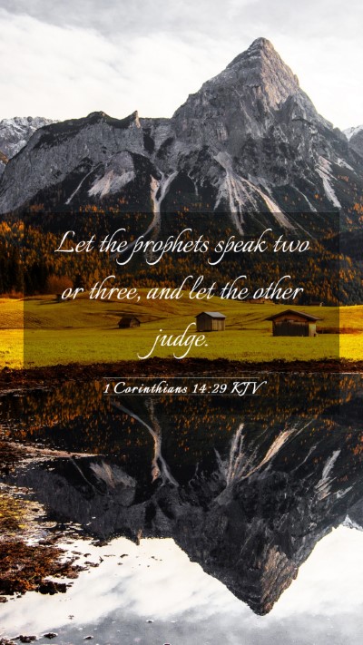 Picture 03 - 1 Corinthians 14:29 KJV Mobile Phone Wallpaper - Let the prophets speak two or three, and let the - Mobile Bible Verse Wallpaper
