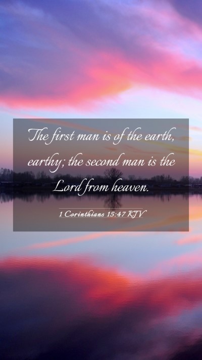 Picture 03 - 1 Corinthians 15:47 KJV Mobile Phone Wallpaper - The first man is of the earth, earthy; the second - Mobile Bible Verse Wallpaper