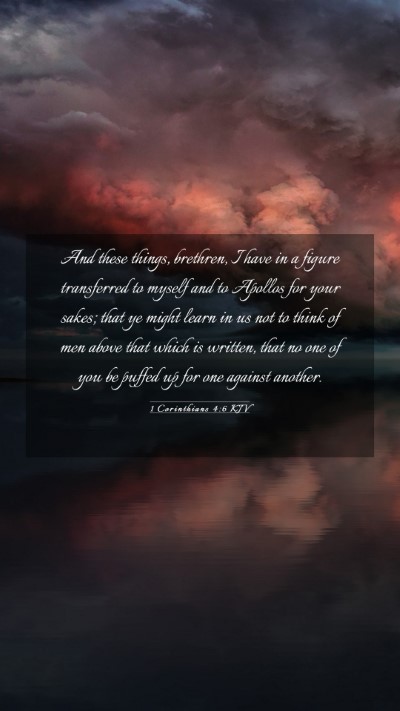 Picture 03 - 1 Corinthians 4:6 KJV Mobile Phone Wallpaper - And these things, brethren, I have in a figure - Mobile Bible Verse Wallpaper
