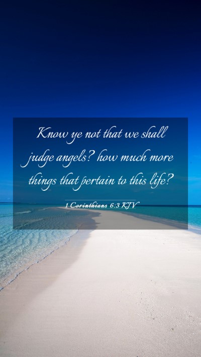 Picture 03 - 1 Corinthians 6:3 KJV Mobile Phone Wallpaper - Know ye not that we shall judge angels? how much - Mobile Bible Verse Wallpaper