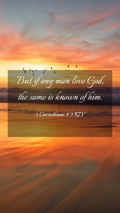 Picture 03 - 1 Corinthians 8:3 KJV Mobile Phone Wallpaper - But if any man love God, the same is known of - Mobile Bible Verse Wallpaper