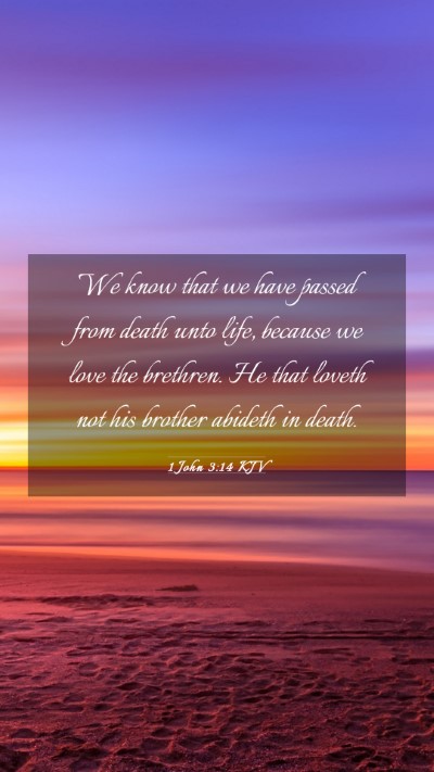 Picture 03 - 1 John 3:14 KJV Mobile Phone Wallpaper - We know that we have passed from death unto life, - Mobile Bible Verse Wallpaper