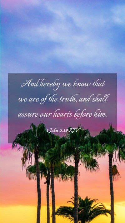 Picture 03 - 1 John 3:19 KJV Mobile Phone Wallpaper - And hereby we know that we are of the truth, and - Mobile Bible Verse Wallpaper