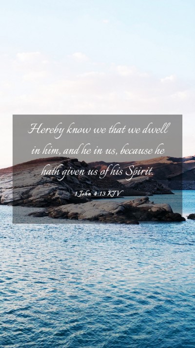 Picture 03 - 1 John 4:13 KJV Mobile Phone Wallpaper - Hereby know we that we dwell in him, and he in - Mobile Bible Verse Wallpaper