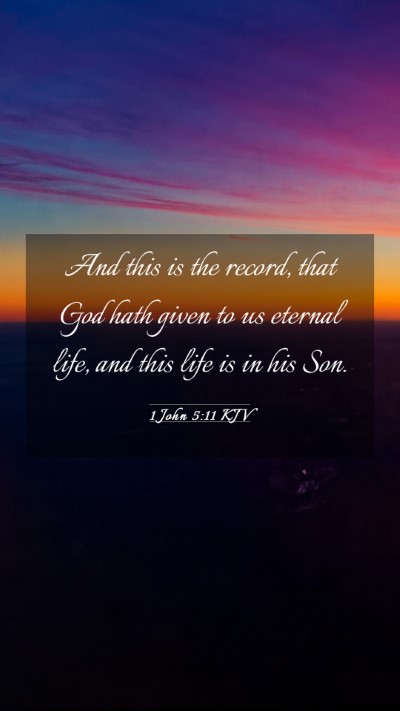 Picture 03 - 1 John 5:11 KJV Mobile Phone Wallpaper - And this is the record, that God hath given to us - Mobile Bible Verse Wallpaper