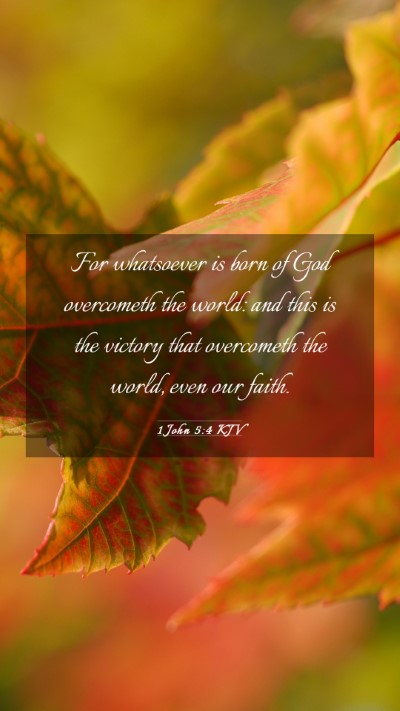 Picture 03 - 1 John 5:4 KJV Mobile Phone Wallpaper - For whatsoever is born of God overcometh the - Mobile Bible Verse Wallpaper