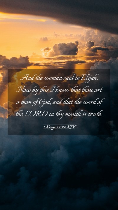 Picture 03 - 1 Kings 17:24 KJV Mobile Phone Wallpaper - And the woman said to Elijah, Now by this I know - Mobile Bible Verse Wallpaper