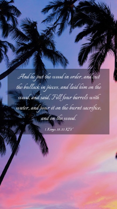 Picture 03 - 1 Kings 18:33 KJV Mobile Phone Wallpaper - And he put the wood in order, and cut the bullock - Mobile Bible Verse Wallpaper