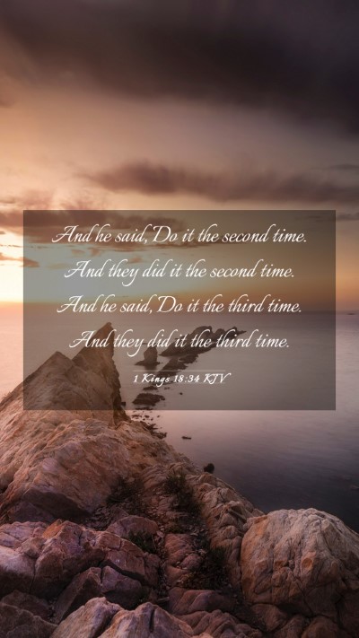 Picture 03 - 1 Kings 18:34 KJV Mobile Phone Wallpaper - And he said, Do it the second time. And they did - Mobile Bible Verse Wallpaper