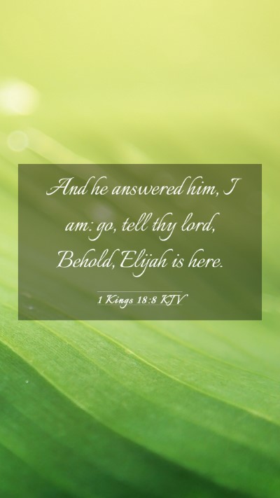 Picture 03 - 1 Kings 18:8 KJV Mobile Phone Wallpaper - And he answered him, I am: go, tell thy lord, - Mobile Bible Verse Wallpaper