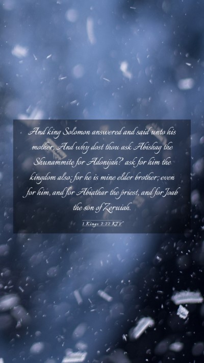 Picture 03 - 1 Kings 2:22 KJV Mobile Phone Wallpaper - And king Solomon answered and said unto his - Mobile Bible Verse Wallpaper