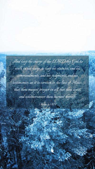 Picture 03 - 1 Kings 2:3 KJV Mobile Phone Wallpaper - And keep the charge of the LORD thy God, to walk - Mobile Bible Verse Wallpaper
