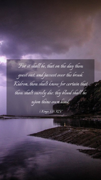 Picture 03 - 1 Kings 2:37 KJV Mobile Phone Wallpaper - For it shall be, that on the day thou goest out, - Mobile Bible Verse Wallpaper