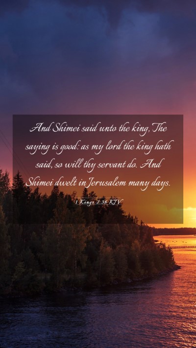 Picture 03 - 1 Kings 2:38 KJV Mobile Phone Wallpaper - And Shimei said unto the king, The saying is - Mobile Bible Verse Wallpaper