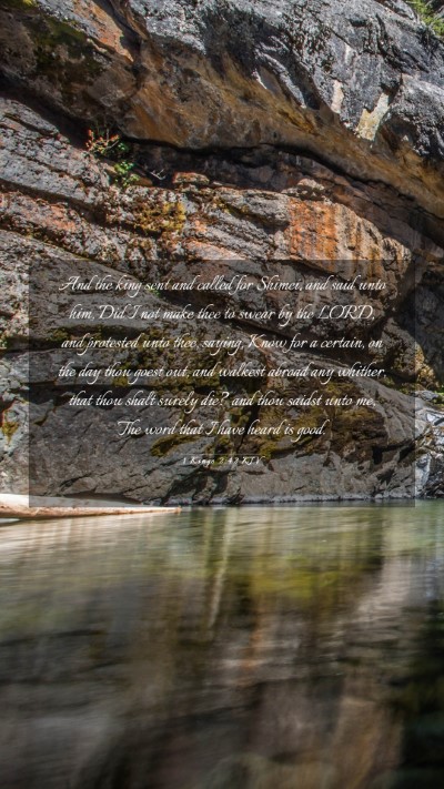 Picture 03 - 1 Kings 2:42 KJV Mobile Phone Wallpaper - And the king sent and called for Shimei, and said - Mobile Bible Verse Wallpaper
