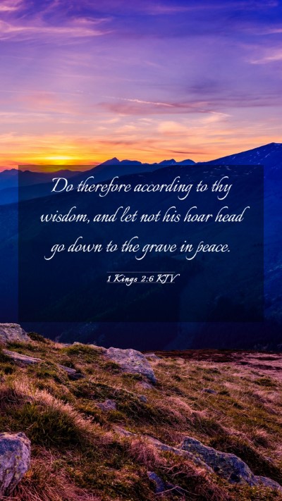 Picture 03 - 1 Kings 2:6 KJV Mobile Phone Wallpaper - Do therefore according to thy wisdom, and let not - Mobile Bible Verse Wallpaper