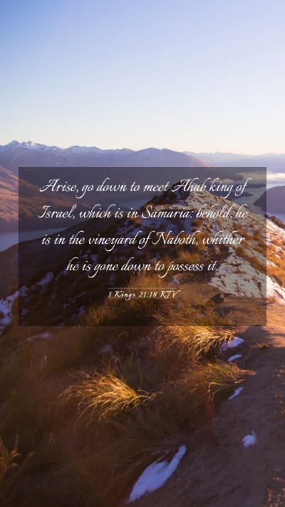 Picture 03 - 1 Kings 21:18 KJV Mobile Phone Wallpaper - Arise, go down to meet Ahab king of Israel, which - Mobile Bible Verse Wallpaper